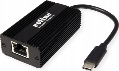 Adapter rrjeti Roline 12.02.1103, USB-C në RJ45, 2.5 Gbit/s, i zi
