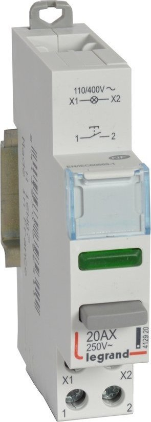 Telekomandë Legrand 412 920, buton komandues N/O, LED i gjelbër, gri