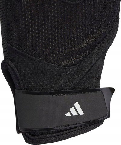 Doreza trajnimi Adidas Training Glove II5598, pa gishta, me mbyllje me shirit, ngjyrë e zezë