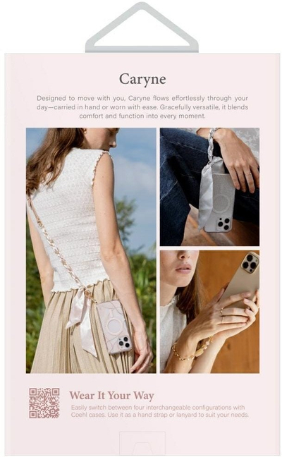 Универзална врвка за телефон Uniq Coehl Caryne, 2 во 1, за смартфон, беж dusty nude