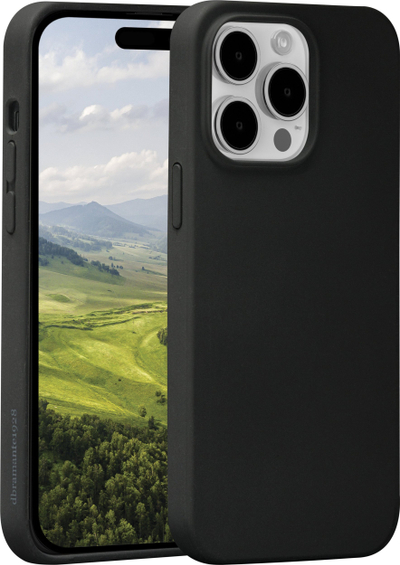 Mbulesë telefoni Dbramante1928 Monaco për iPhone 15 Pro, silikoni i ricikluar, MagSafe, e zezë