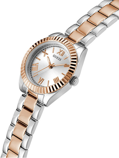Orë dore për femra Guess Mini Luna GW0687L3, e argjendtë/ari rozë