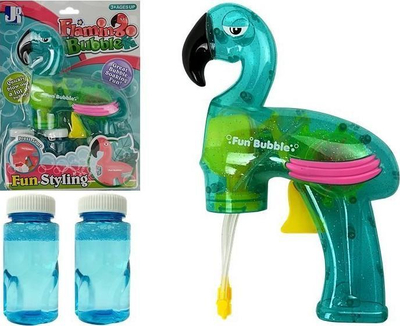 Pistole lodër Lean Sport Blue Flamingo, për flluska sapuni, me shishe lëngu, blu