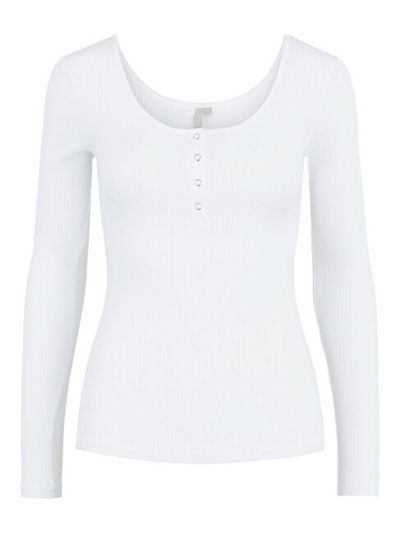 Bluzë PIECES PCKITTE Slim Fit, e bardhë
