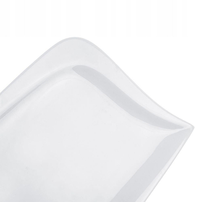 Pjatë porcelani drejtkëndore, për meze dhe ëmbëlsira, e bardhë