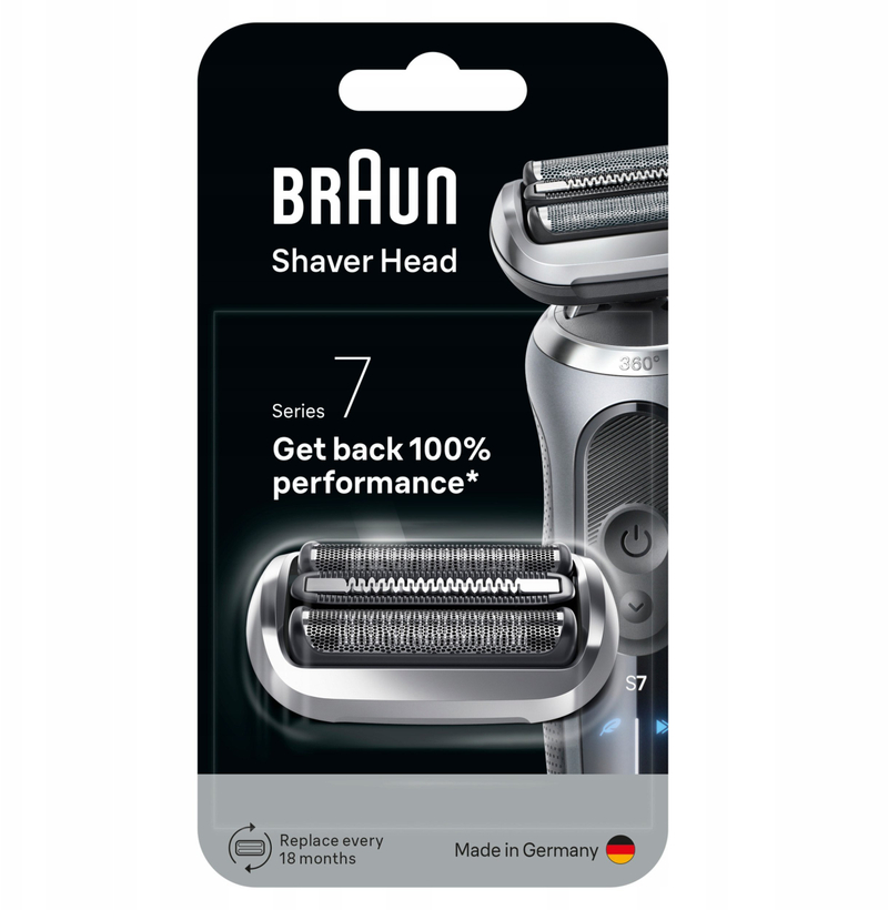 Kokë zëvendësuese rroje Braun Series 7 74S, për rroje elektrike Braun Series 7, argjend