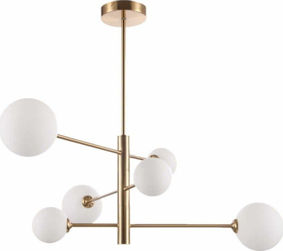 Llambadar Dorado 6 Hanging, 6 llampa, metal ari mat, i artë