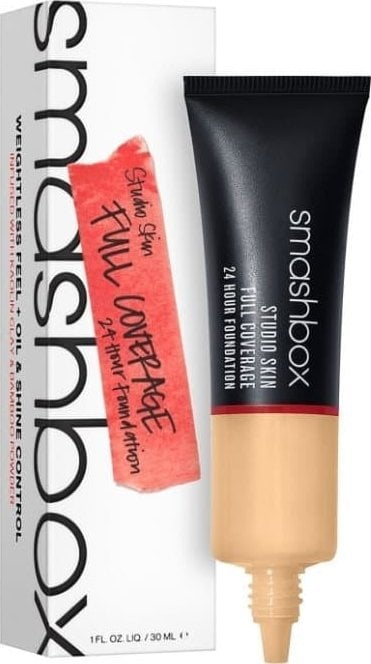 Фондација Smashbox Studio Skin High Cover, 30 ml, нијанса 2.22 Light Medium Neutral Olive