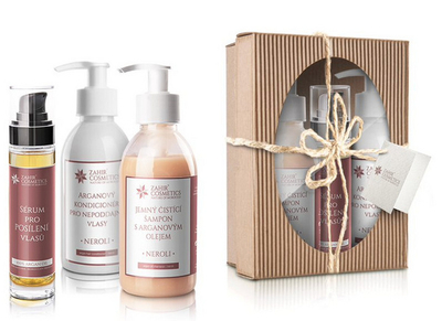 Set kujdesi ndaj flokëve Zahir Cosmetics Argan NEROLI - shampo + balsam + serum