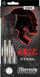 Shigjeta darts Harrows Rage Steel, majë çeliku, set 3 copë, argjendtë me të zezë