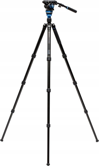 Tripod video Benro A3883, alumini, kolonë me nivelim, kokë S6PRO, i zi