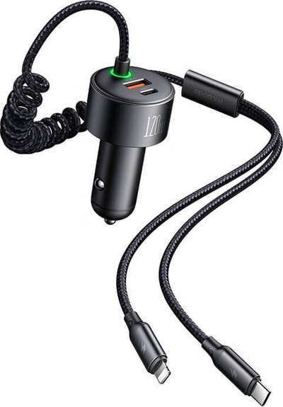 Karikues makinës Mcdodo CC-0370, 120W, kabllo tërheqëse USB-C Lightning, i zi