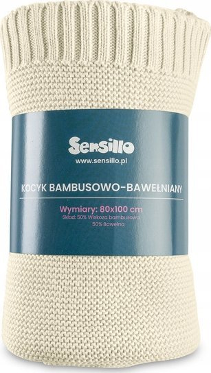 Batanije për bebe Sensillo Bamboo Cotton, 80x100 cm, krem Banana Ice Cream