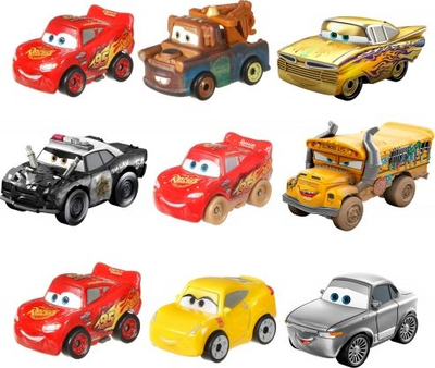 Set lodrash Mattel Cars Micro, 3 makina metalike, multicolor