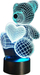 Lampë nate ZD98J Teddy Bear, 3D LED, me telekomandë, shumëngjyrëshe