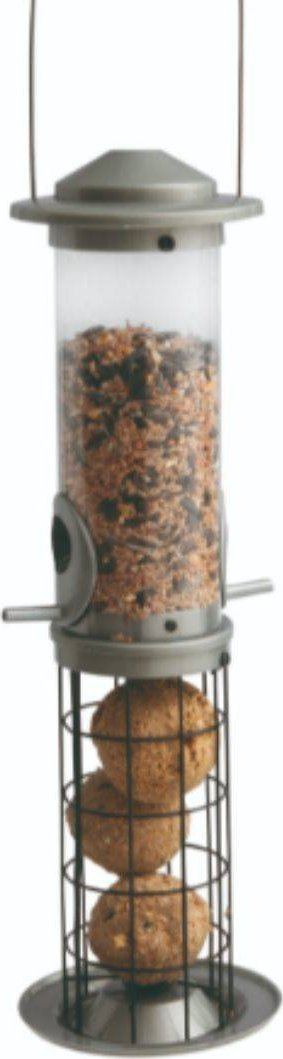 Ushqyes zogjsh Happy Birds Duo Feeder, dy në një, plastik i tejdukshëm