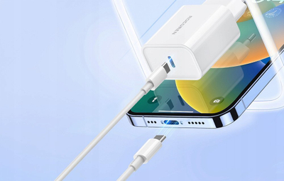 Karikues muri Rocoren PD, 20W, USB C, i bardhë
