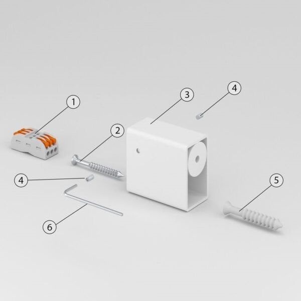 Set i fshehur instalimi për radiator elektrik peshqirësh KOSSER, katror, i bardhë