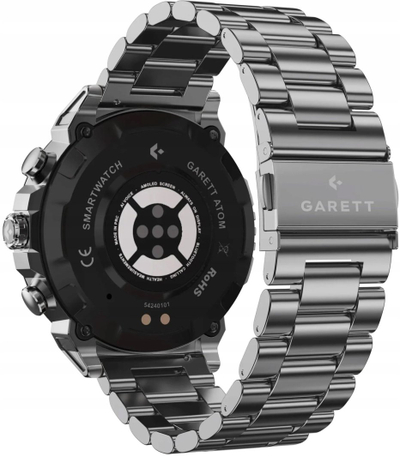 Smartwatch Garett Atom, ekran AMOLED, rrip metalik, grafit