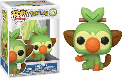 Figurë vinili Funko POP Pokémon Grookey 957, koleksionuese, jeshile