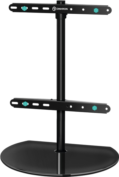Stendë tavoline TV ONKRON Black Glass, 32" 65", deri 35 kg, universale VESA, e zezë