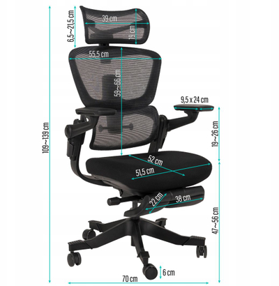 Karrige zyre rrotulluese Ertusolid Nario-500, ergonomike, e zezë