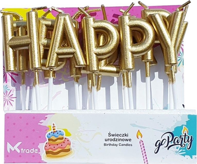 Свечи за торта за родендени Happy Birthday, декоративни, шарени