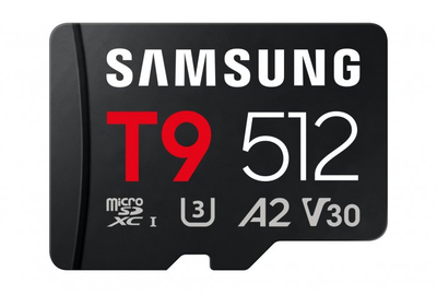 Kartë memorie MicroSD Samsung T9 MB-MH512T/WW, 512GB, U3 A2 V30, e zezë