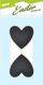 Kapëse druri dekorative MFP Heart, set 2 copë, 70x70mm, të zeza me kornizë të bardhë