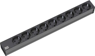 Zgjatues elektriciteti Bachmann 9x Schuko, 2m, i zi