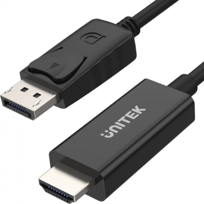 Kabllo Unitek DisplayPort - HDMI 1.8m e zezë (Y-5118CA BOX)
