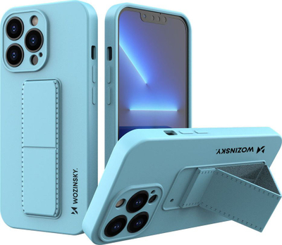 Kapak telefoni Wozinsky Kickstand Case, silikon i butë me stand, për iPhone 13 Pro Max, blu