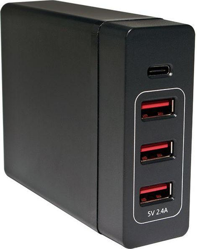 Karikues muri LogiLink PA0122, 4x USB A 1x USB C, 2.4A, i bardhë