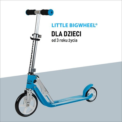 Tротинет Hudora Little Bigwheel, за деца 3+, прилагодлив управувач 68-74 cm, син