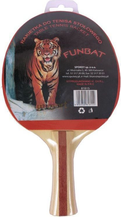 Raketë pingpong Spokey FUN BAT 81815, dorezë FL, 1.3 mm, e kuqe