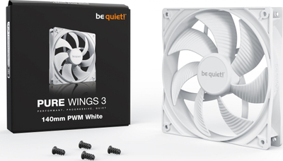 Ventilator PC be quiet Pure Wings 3 BL112, 140mm, PWM, i bardhë