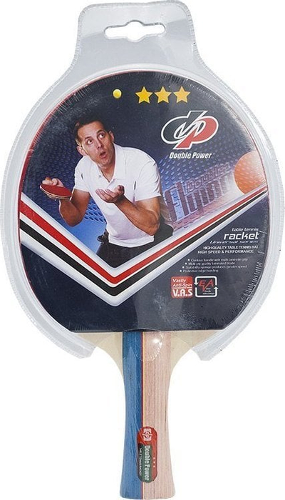 Raketë pingpongu Double Power 3STAR, gomë 1.5mm, shpejtësi e lartë, e kuqe