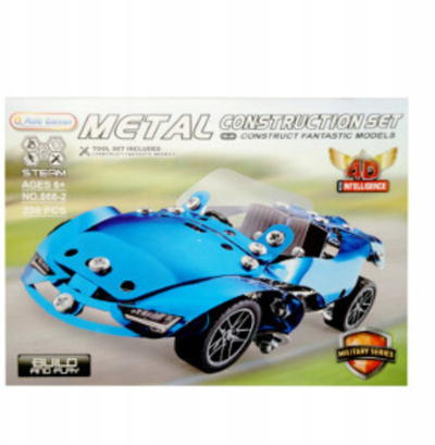 Set konstruktiv makinë sportive, 206 pjesë, metalike