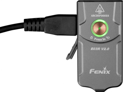 Dritë çelsash Fenix E03R V2.0, 500 lumens, USB C, gri