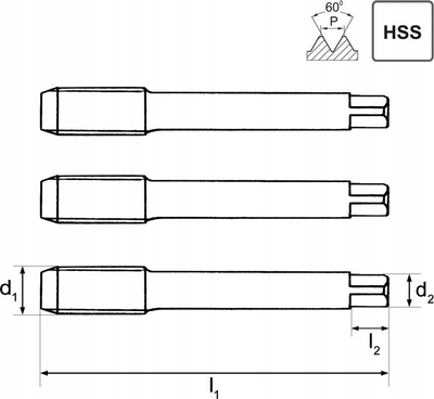 Set çekiçash filetimi Horn 56620 TX, HSS, M4.5x0.75, ngjyrë argjendtë