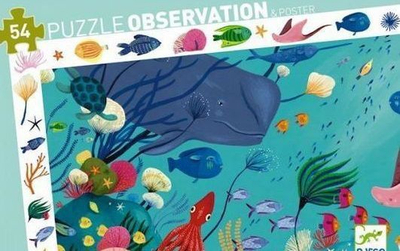 Puzzle vëzhgimi Djeco Observation Puzzle XXL, 54 pjesë, temë ujore