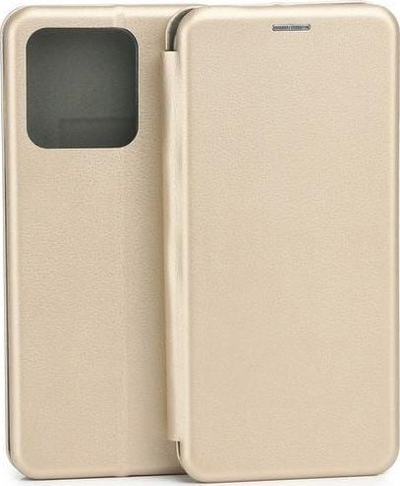 Kapak telefoni Beline Book Magnetic Realme C51, lëkurë sintetike, me mbulesë ekrani, ngjyrë gold