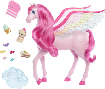 Lodër Pegasus Mattel Barbie A Touch of Magic HLC40, me drita dhe tinguj, rozë