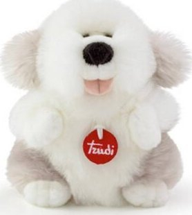 Lodër pelushi Trudi Dog Fluffy, qen Bobtail, i butë, shumëngjyrëshe