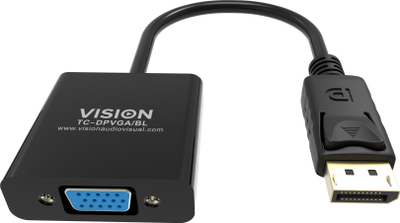 Видео адаптер Vision TC-DPVGA/BL, DisplayPort во VGA, црн