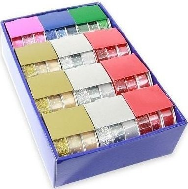 Set fjongo për zbukurim, 15mm x 3m, 3 copë, me ngjyra të ndryshme