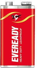 Bateri 9V Energizer Eveready Heavy Duty Red 6F22, zink klorid, njëpërdorimshe
