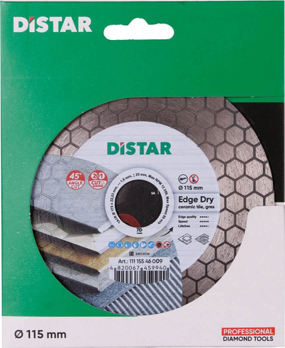 Disk diamant Di-star Diamond Blade, 115mm, për porcelan edhe qeramikë