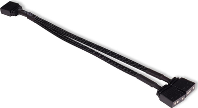 Kabllo Y ARGB Alphacool, 3 pin në 2x 3 pin, 15 cm, e zezë