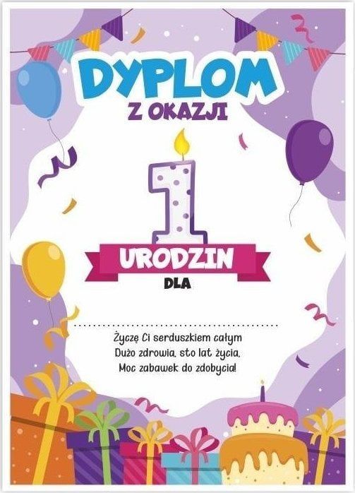 Diplomë ditëlindje LearnHow A5, 5 copë, për ditëlindjen e parë, shumëngjyrëshe